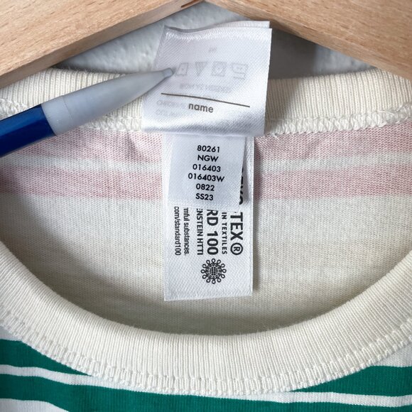 Hanna Andersson Print T-Shirt Dress Rainbow Stripes 8 (130) - Picture 8 of 9